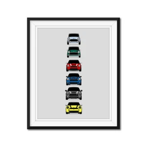 Mini Cooper Cars Inspired Poster Print Art Generations History Evolution - Picture 1 of 11