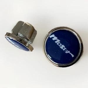 Vintage Moser Cycles Blue Chrome Bar Plugs Handle Bar Caps, Reproduction PAIR - Picture 1 of 6