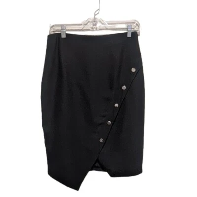 Falda Rebecca Minkoff Negra Cierre a Presión Corte en V - Talla 6 Foto 1 de 4