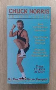 Chuck Norris Private Lesson - VHS Tape - Three Lessons in One! - Self Defense - Picture 1 of 3