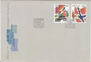 Norway Olympic Games Lillehammer 1994 cover with First Day cancel 9 10 1992 - Picture 1 of 1