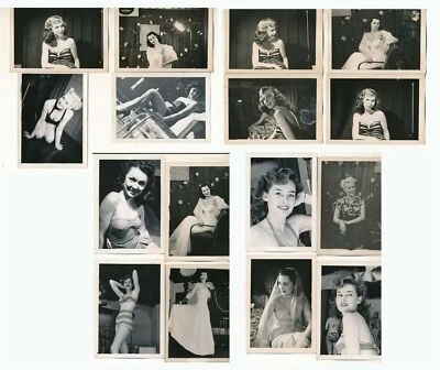 1950s Original Lot of Sixteen Risque Glamour & Bikini Pin-Up Photos Show Girls - Image 1 of 4