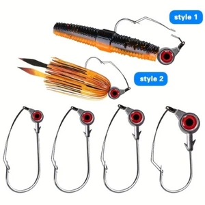 Weedless Wacky Rig Lead Head Hooks Bass Fishing Hooks Wacky Rigging Worm Lure - Picture 1 of 8