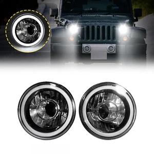 Faros LED blancos halo redondos de 7 pulgadas con carcasa negra para Chevy C10 C20 - Imagen 1 de 10