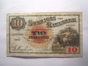 1940 SWEDEN 10 KRONOR - Picture 1 of 2