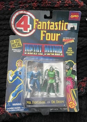 NUEVO - Fantastic Four Metal Mania Die Cast Mr Fantastic vs Dr Doom Toy Biz 1995 Foto 1 de 4