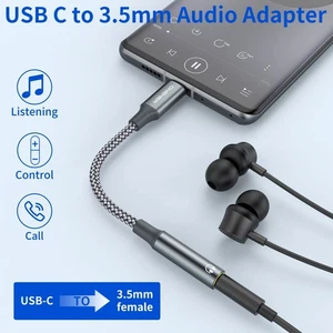 USB C to 3.5mm Headphone Adapter 2-Pack, Aux Audio Dongle for iPhone, Samsung - Picture 1 of 12
