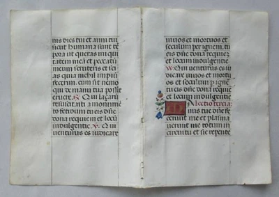 Ca.1475 BoH.manuscript bifolio, vellum,Latin,1 fancy initial ,Flanders - Image 1 of 2