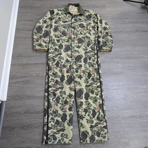 Vintage Walls Blizzard Pruf Duck Camo Insulated Jumpsuit Coveralls USA Made XL - Picture 1 of 19