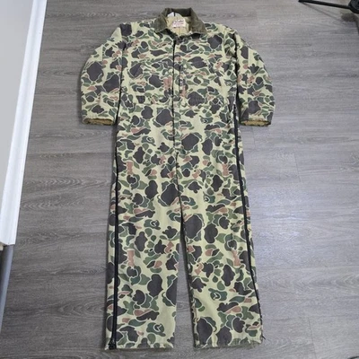 Vintage Walls Blizzard Pruf Duck Camo Insulated Jumpsuit Coveralls USA Made XL - Image 1 of 4