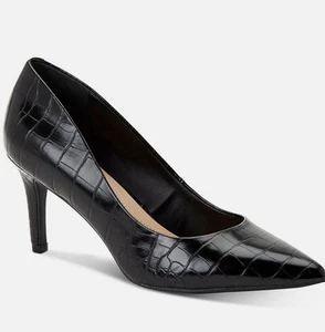 Alfani Womens Jeules Padded Insole Slip On Dressy Pumps Shoes Black Croc - Picture 1 of 8
