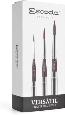 Versàtil Watercolour Brush Set 3 Round Travel Brushes Size 2, 6, 10 - Image 1 of 4