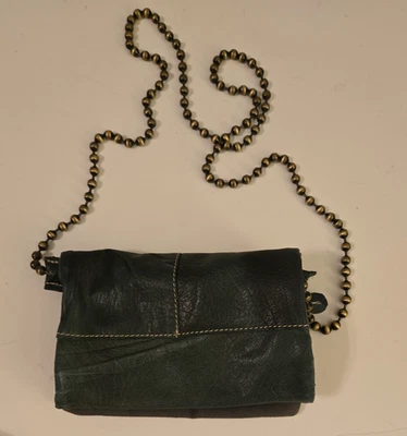 Free People Green Leather Beaded Gold Chain Cross Body Bag - Image 1 of 4