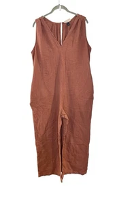 Universal Thread Gauze Jumpsuit Wide Leg V-Neck Soft Girl Cottage Boho Size L - Picture 1 of 6