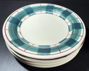 4 Hartstone USA Grün Büffel Karo Salatteller 7-7/8" Einige Neu mit Etikett - Bild 1 von 6