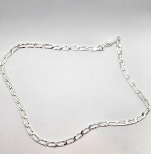 Modernist Sterling Silver .950 Paperclip Link Chain Necklace 20" Italy 21 grams - Picture 1 of 8