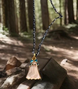 "Collar de cadena fantasma ahora azul hierro bronce 20""" - Imagen 1 de 13