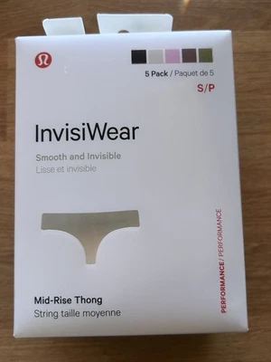 NWT$74 Lululemon InvisiWear Mid-Rise Thong (5 Pack) MULTICOLOR-BBTH- Size S - Image 1 of 4