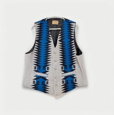 Pendleton High Grade Western Wear Wool Vest Aztec Southwestern Pattern Men’s 46 - Image 1 of 4