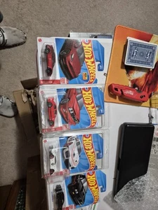 HOT WHEELS TARGET EXCLUSIVE TESLA,Porsche, BMW, Alfa Romeo RED EDITION Lot - Picture 1 of 5