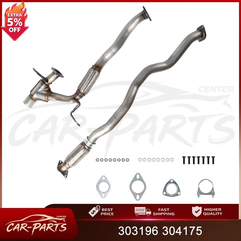 Stainless Steel Front Pipe w/ Flex Y Pipe Kit fits: 2014-2018 Jeep Cherokee 3.2L Foto 1 de 4