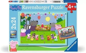 PUZZLE 2X24 PEPPA PIG ravensburger 2 PUZZLE DA 24 PEZZI età 4+ - Foto 1 di 4