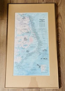 1970 MAP GHOST FLEET OF THE OUTER BANKS Vintage National Geographic 15” x 26” - Picture 1 of 9