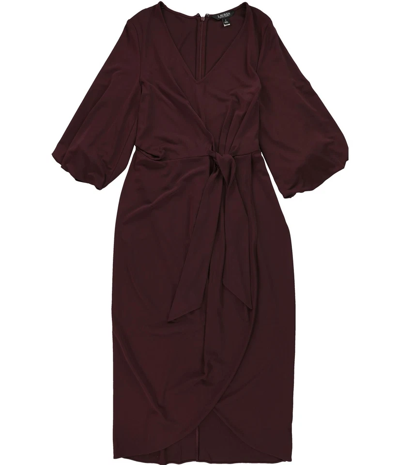 Ralph Lauren Womens Solid Faux Wrap Shift Dress - Image 1 of 1