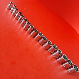NEW 6-22mm CRAFTSMAN 17 Piece 3/8" Drive 6 point METRIC Shallow Socket Set - Bild 1 von 6