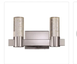 Trans Globe Georgie Light 14" LED Vanity Bar, Polished Chrome/Seeded - 21272PC - Picture 1 of 3