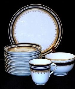 Seltenes antikes königliches Worcester Kobalt & Gold Knochen China, Muster #8235 - Bild 1 von 33