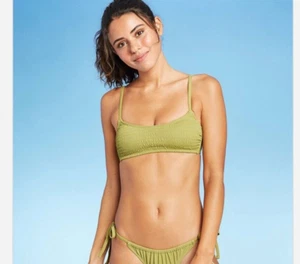 Costume da bagno donna elegante taglia S Xhilaration smocked bralette bikini top - Foto 1 di 8