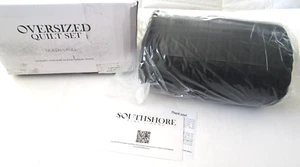 Southshore Essentials Quilt Set Full-Queen 3pc Bedspread Vilano Springs- Black - Picture 1 of 11