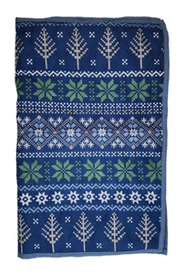 Zwei Martha Stewart gesteppte Kissenbezüge blau grün Fair Isle Weihnachten 20"x26" - Bild 1 von 8