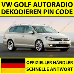 ✅VOLKSWAGEN GOLF VARIANT AUTORADIO DEKODIEREN PIN CODE ALLE MODELLE RNS RCD MFD✅ - Bild 1 von 4