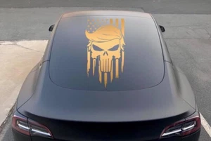 Donald Trump DT 2024 Hair Skull Punisher Sticker Decal Bumper Window USA Flag - Picture 1 of 15
