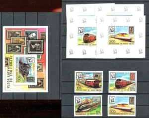 Burkina-Faso (Obervolta) Nr. 755 - 758 B + Blocks + Block 53 ** Eisenbahn - Bild 1 von 1