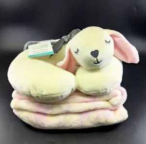 Hudson Baby Nackenkissen und Plüschdecke Set Modern Bunny Girl Rosa - Bild 1 von 12