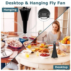 2pcs Fly Fan Outdoor Indoor Portable Table Top Fly Fan with Holographic Blades - Picture 1 of 13