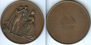 Médaille de table - NAPOLEON III baptême du prince impérial 1866 GAQUE graveur - Picture 1 of 1