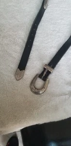 Vintage Leather And Pewter Belt. Purchased Over 40 Years Ago. - Picture 1 of 4