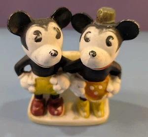 Soporte de cepillo de dientes vintage de Mickey & Minnie Mouse bisque Disney - Imagen 1 de 4