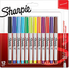 Sharpie Permanent Markers Ultra Fine Point for Precise Marks Assorted Colours 12