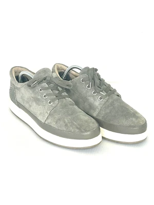 Donald J Pliner Miranda Platform Sneaker SIze 9 Gray Suede Leather Lace Up Shoe - Image 1 of 4