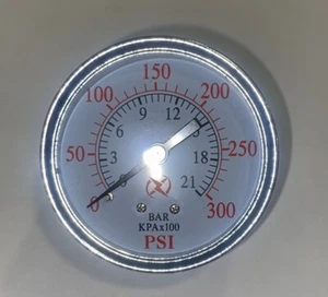 Air Pressure Gauge 2.5" 300 PSI Back Mount 1/4" NPT - Picture 1 of 2