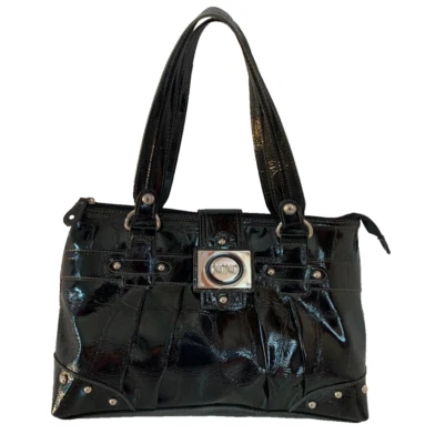 Bolso Mujer XOXO Vinilo Color Negro Talla Mediana 14" x 9" x 5" Foto 1 de 4