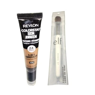 Corrector Revlon ColorStay Skin Awaken 5 en 1 + e.l.f. Juego COMBO de cepillos para tez Foto 1 de 4