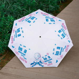Anime Re Zero Rem Ram Emilia Sunny Rain Fold Umbrella Cosplay Prop For men Women