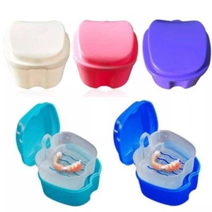 Denture Retainer Cases Dental Teeth Guard Holder, Travel Cleaning Container - Picture 1 of 15