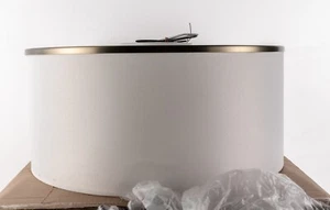 Top Brass Lighting Retro 18x18x8in C-991.07 Fabric Gold Rims Flushmount Ceiling - Picture 1 of 19
